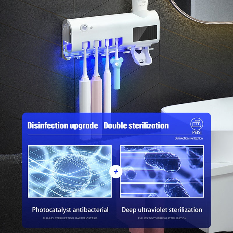 UV Toothbrush and Toothpaste Dispenser