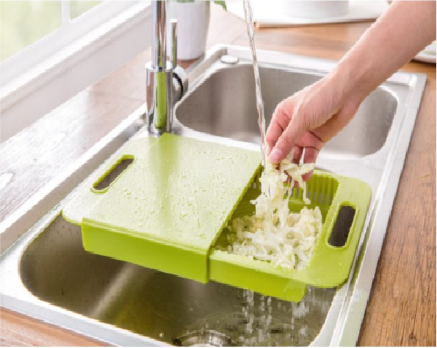 All-in-1 Sink Drainer and Cutting Board